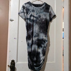 21 Saints Bodycon Dress Blue Tie Dye Sz L, NWT
